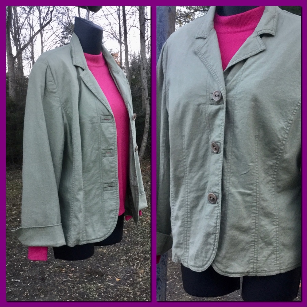 Fitted Olive Blazer, sz 12